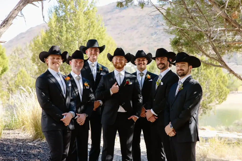 Western Formal Wedding Style for Bridesmaids and Groomsmen